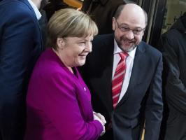 p Angela Merkel und Martin Schulz bei den Sondierungsgesprachen