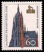 K Sondermarke der Deutschen Bundespost zu 750 Jahren Frankfurter Dom