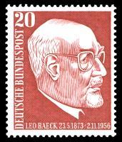 m kpSonderbriefmarke der Deutschen Bundespost 1957 zum ersten Todestag von Leo Baeck.jpg