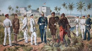 Deutsche Kolonialtruppe in Sudwestafrik am Ende des 19. Jahrhunderts