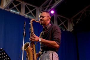 Saxophonist und Jazzstipendiat Darius Blair im Palmengarten Foto Stefanie Koesling