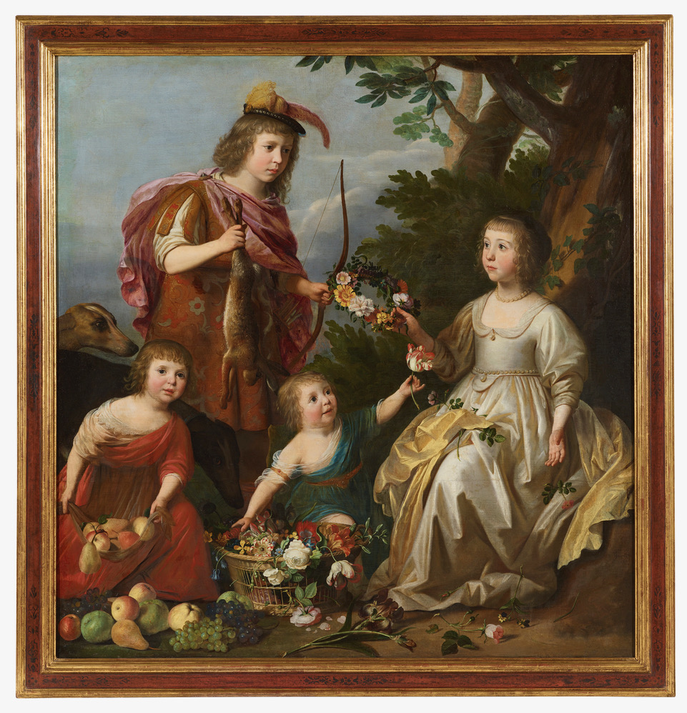 Prinz Wilhelm von Oranien Nassau und drei seiner Schwestern von Gerrit van Honthorst sign. und dat.1635 Sothebys