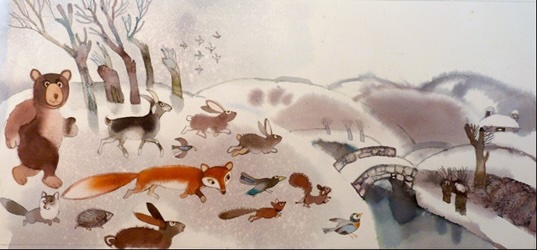 Gantschev Tiere im Schnee copyright I. Gantschev