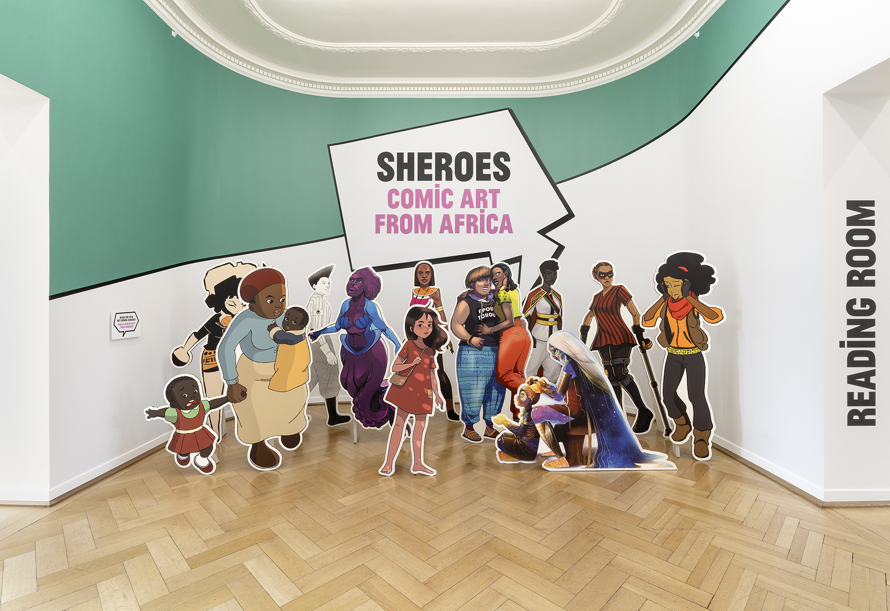 Ausstellungsansicht Sheroes Comic Art from Africa Copyright Weltkulturen Museum Wolfgang Guenzel