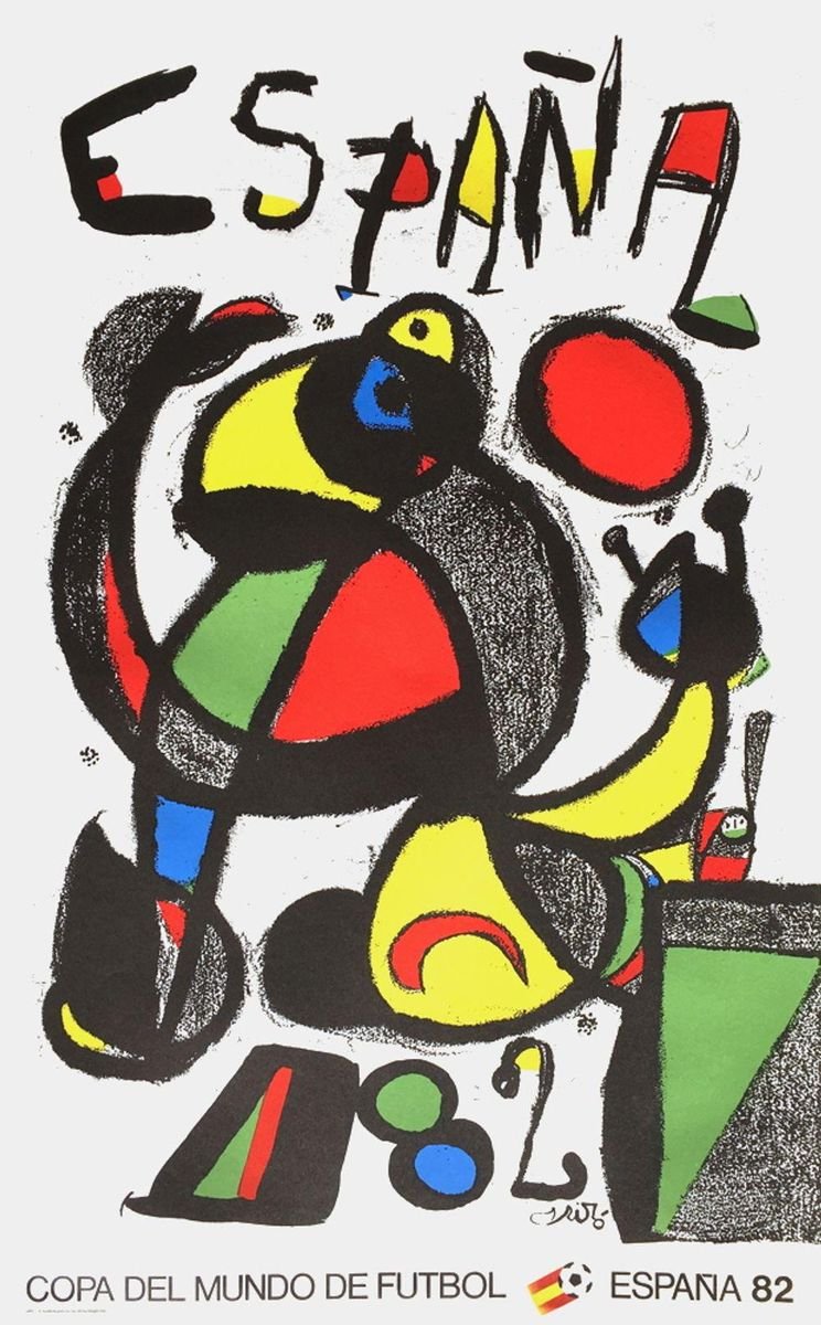 expo 82 poster wm fussball von joan miro 1